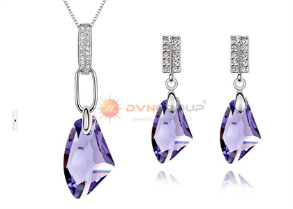 Rhodium Plated | CZ Studded Pendant Sets